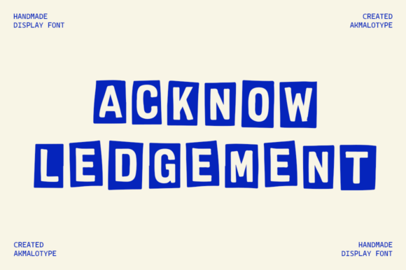 Acknow Ledgement Font
